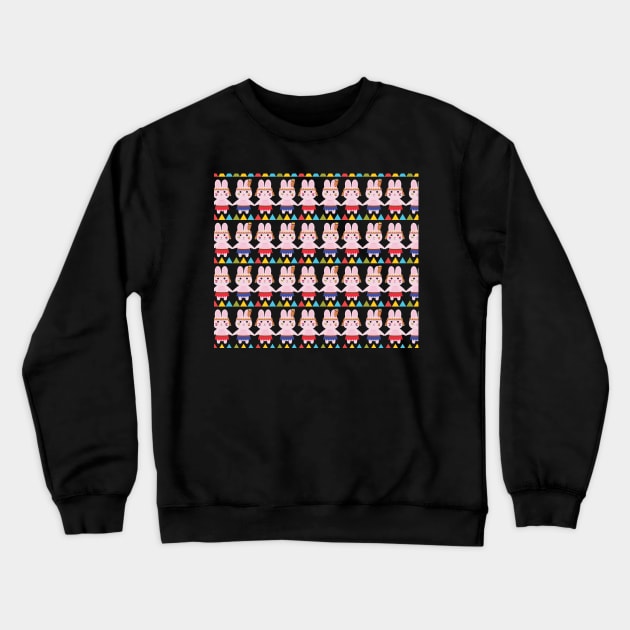 Tribal bunnies pattern Crewneck Sweatshirt by Anicue